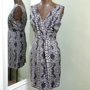 Banana Republic, silk, v-neck, snake print dress